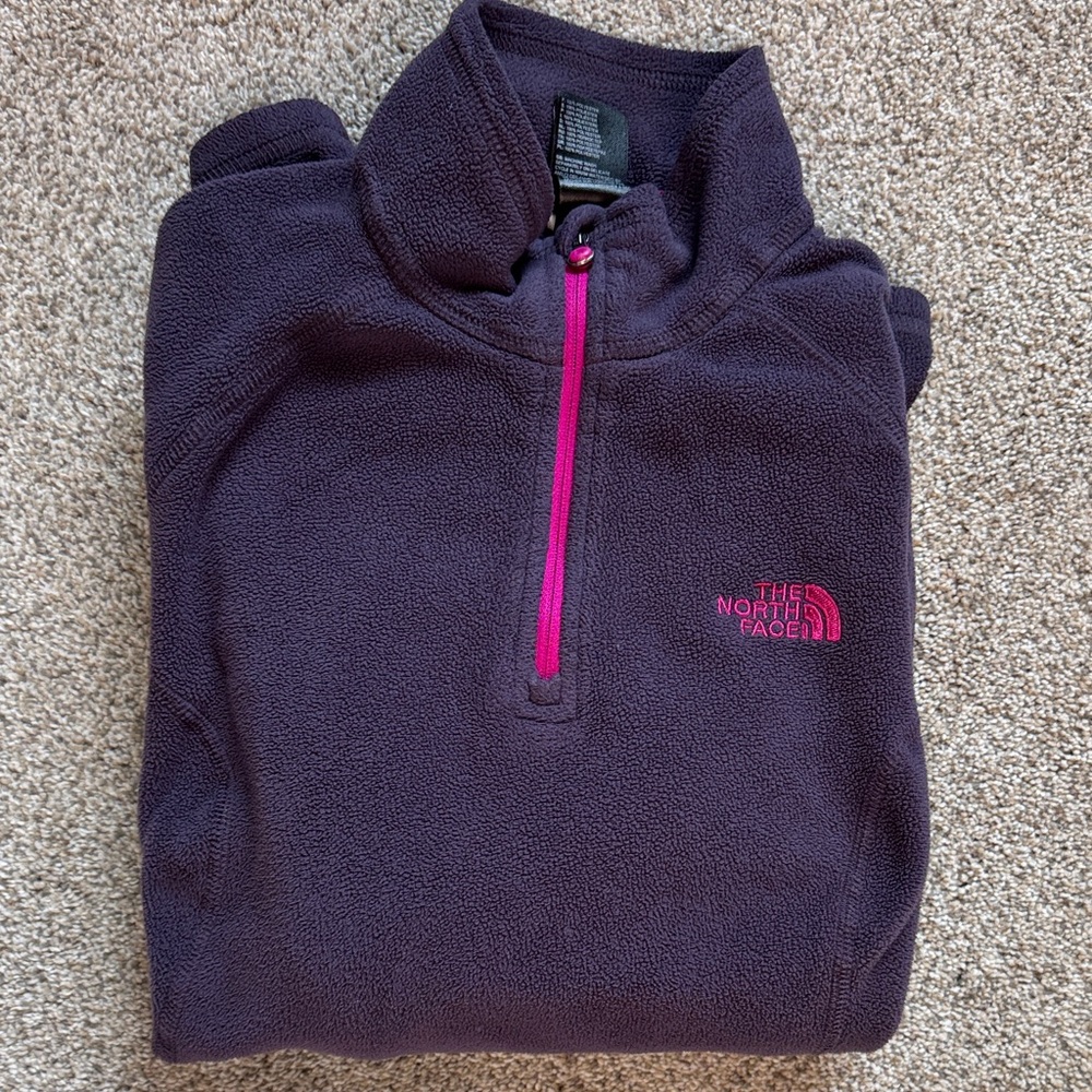 The North Face Dark Purple Fleece with Pink Zip